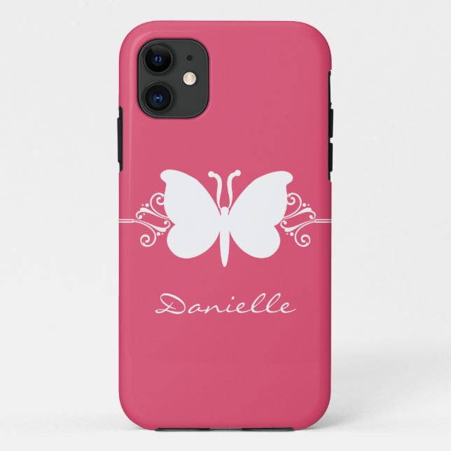 Butterfly Swirl BT iPhone 5 Case, Pink Case-Mate iPhone Case (Back)