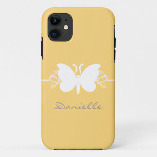Butterfly Swirl BT iPhone 5 Case, Yellow 11 Case