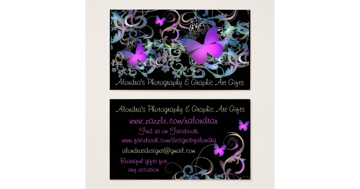 Butterfly Swirl Business Card Zazzle