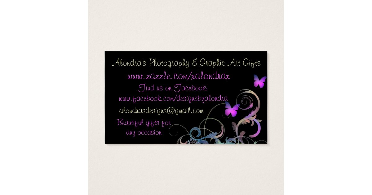 Butterfly Swirl Business Card Zazzle