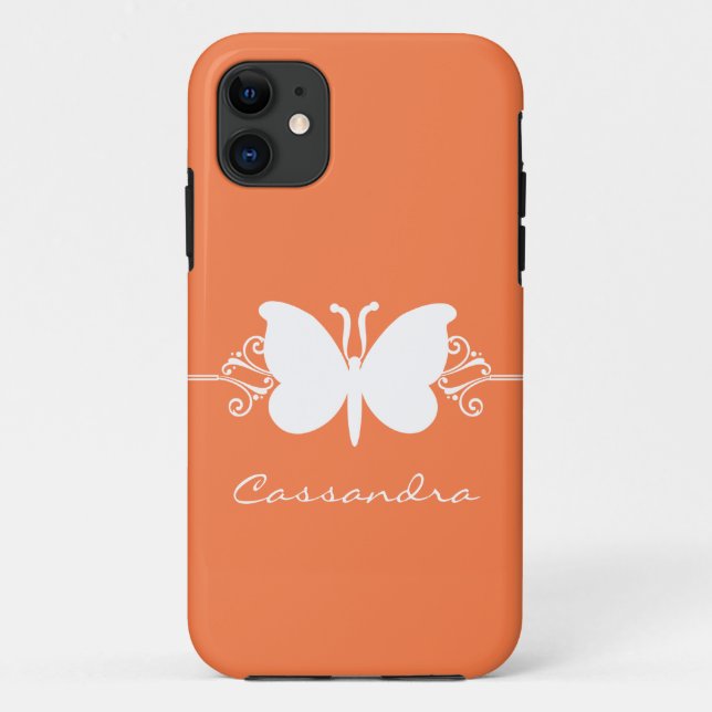 Butterfly Swirl CM ID iPhone 5 Case, Orange Case-Mate iPhone Case (Back)