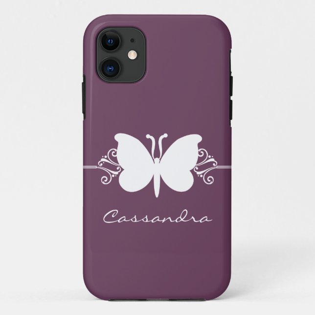 Butterfly Swirl CM ID iPhone 5 Case, Purple Case-Mate iPhone Case (Back)