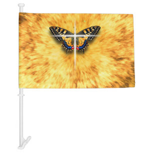 Butterfly Symbolizes Resurrection of Jesus Christ Car Flag