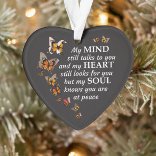 Butterfly Sympathy Keepsake Heart Acrylic Ornament