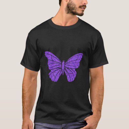Butterfly T Shirt Purple Lavender Long Sleeve Tee