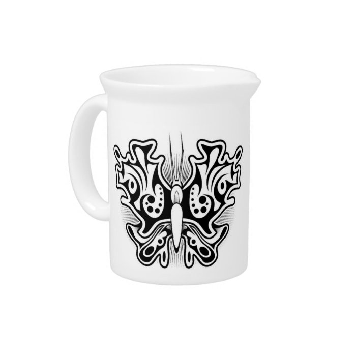 Butterfly Tattoo Black and White Pitcher