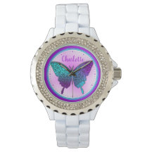 Butterfly Teal Purple Ombre Cute Personalized