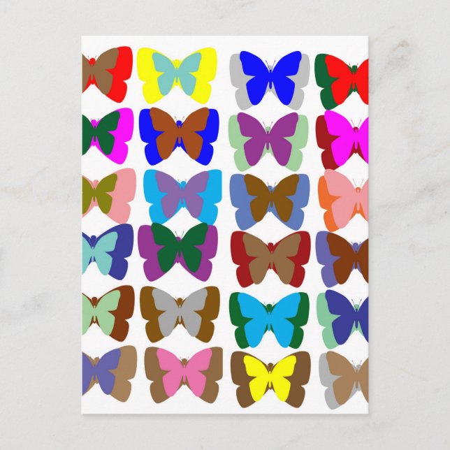 Butterfly TEAM : Learn COLORS and COUNTING Postcard (Front)