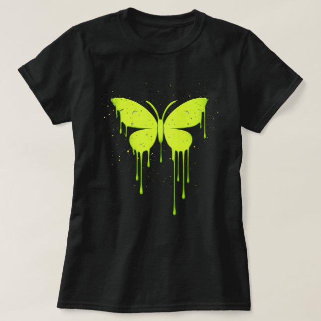 Butterfly Tees Co. Green Butterfly Drip 0047733 (Design Front)