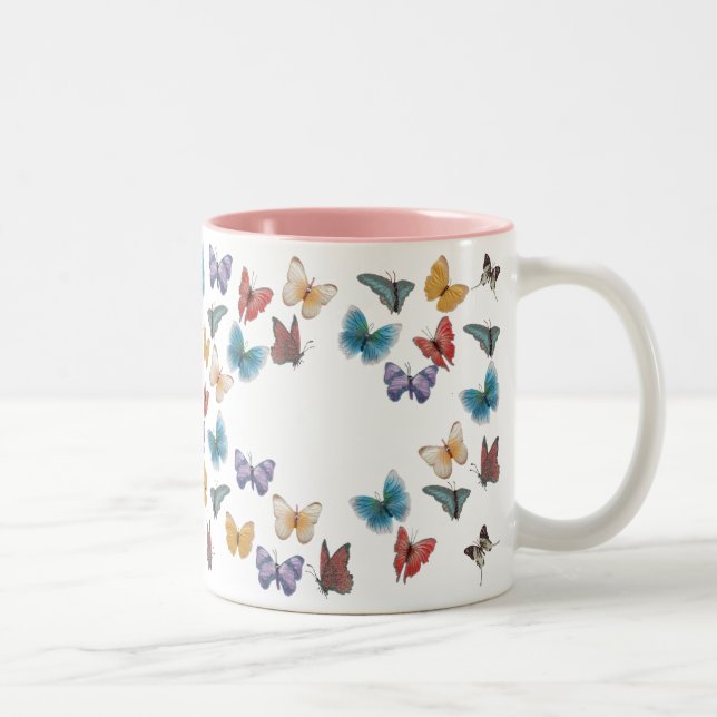 Butterfly-Template Two-Tone Coffee Mug (Right)