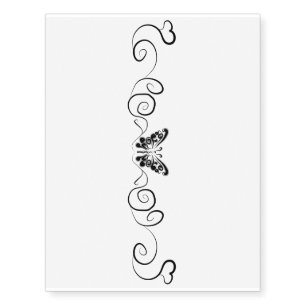 butterfly temporary tattoo lower back