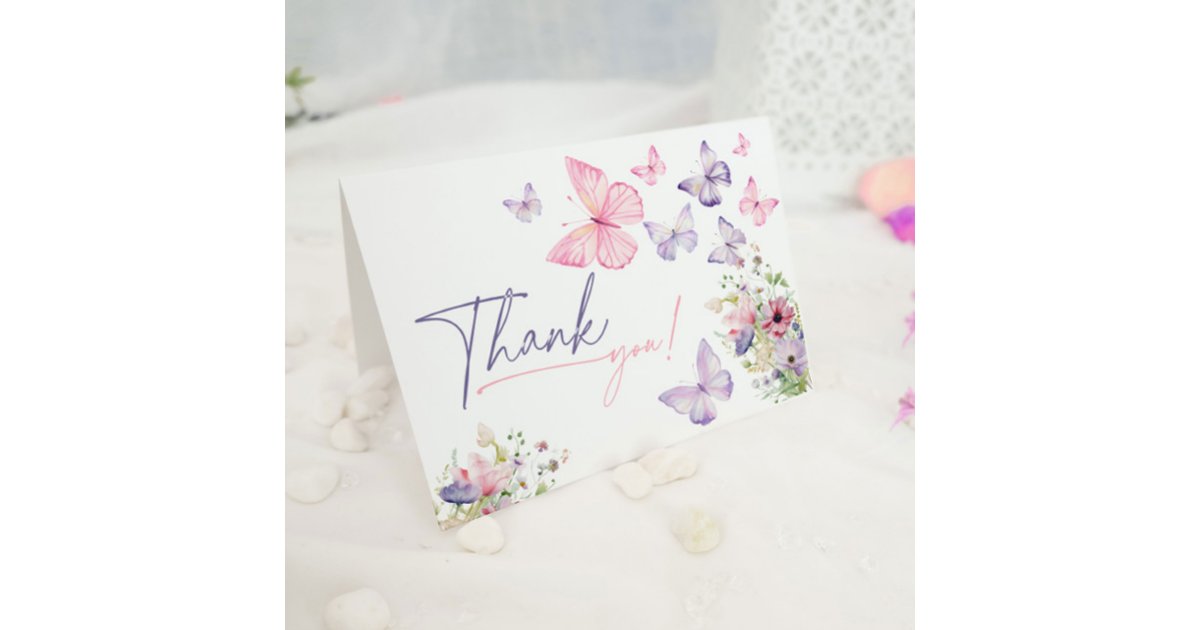 Butterfly Thank You Card | Zazzle