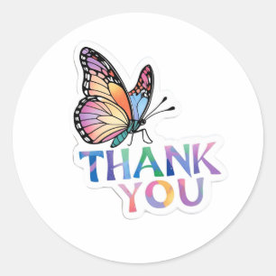 Butterfly Thank You  Classic Round Sticker
