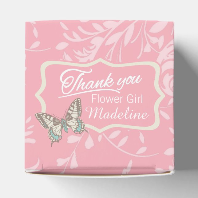 Butterfly thank you flower Girl wedding favor box (Top)