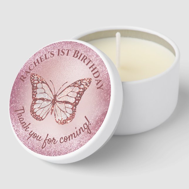 Butterfly thank you for coming mini candle favors (Corner)
