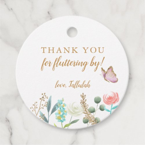 Butterfly Thank You For Fluttering By Birthday Favor Tags