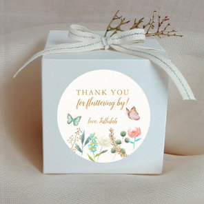 Butterfly Thank You For Fluttering By Party Favor Classic Round Sticker