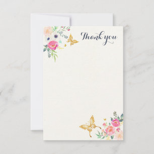 Butterfly Thank You Note Card