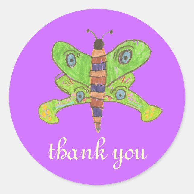 Butterfly thank you sticker (Front)