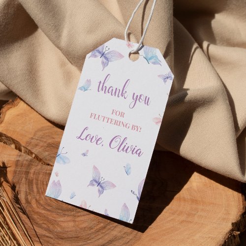 Butterfly Thank You Tag Fluttering By Favor Tag