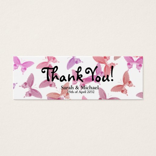 Customizable Butterfly 'Thank You" Wedding favor Gift tag Business Card Templates