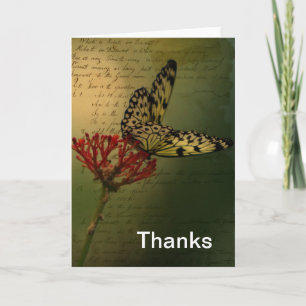 Butterfly Thanks Letterpress Thank You Card