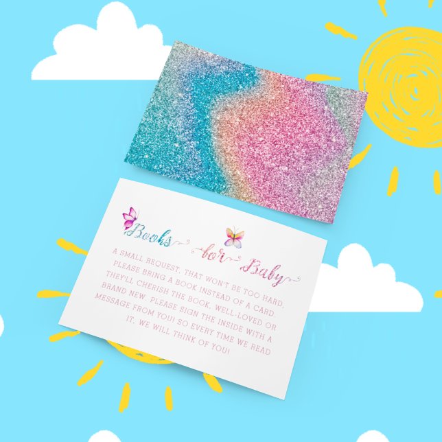 Butterfly Theme Baby Shower Book Request Enclosure Card (Creator Uploaded)