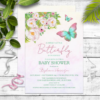 Butterfly Theme Baby Shower Invitations