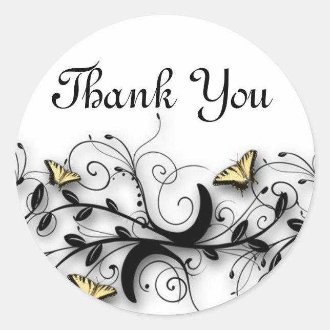 Butterfly Theme Classic Round Sticker (Front)