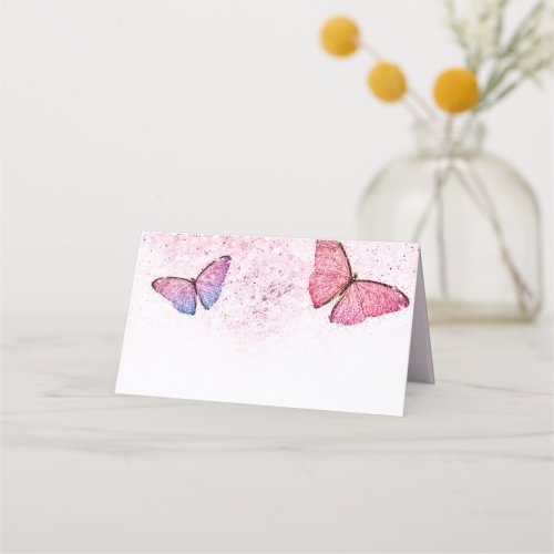 Butterfly Theme Girl Birthday Party Food Tents Place Card