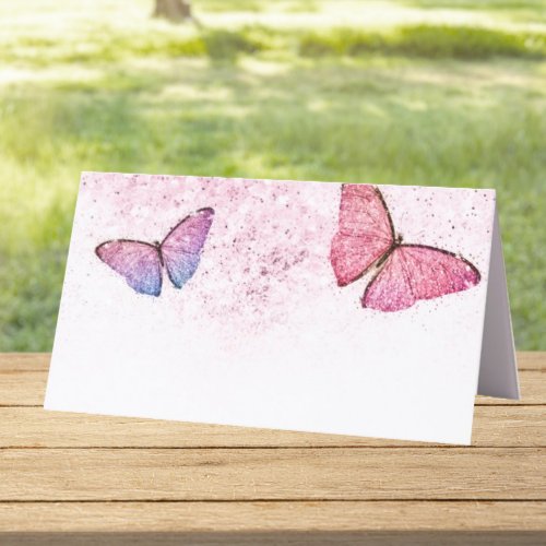 Butterfly Theme Girl Birthday Party Food Tents Place Card