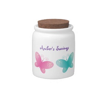 Butterfly Theme Kid's Savings Jar by KaleenaRae at Zazzle