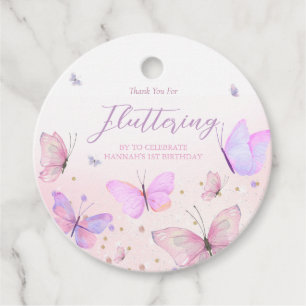 Butterfly Theme Round Favor Tags