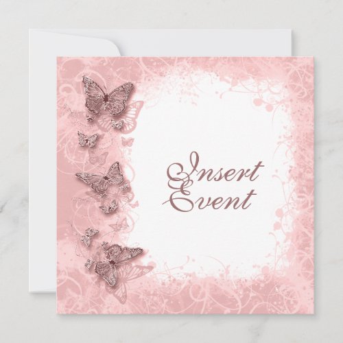 Butterfly theme wedding engagement birthday custom invites