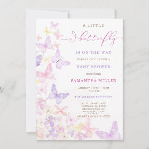 Butterfly Themed Baby Shower Invitation