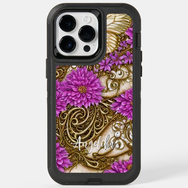 Butterfly Throw Blanket with Personalized Name Otterbox iPhone Case (Back)