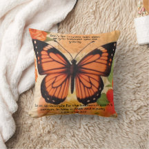 Butterfly Throw Pillow 1 Timothy 4:12