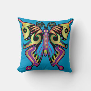 Butterfly throw pillow two sided colors home decor