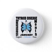 Butterfly Thyroid Disease Awareness Month Pinback Button