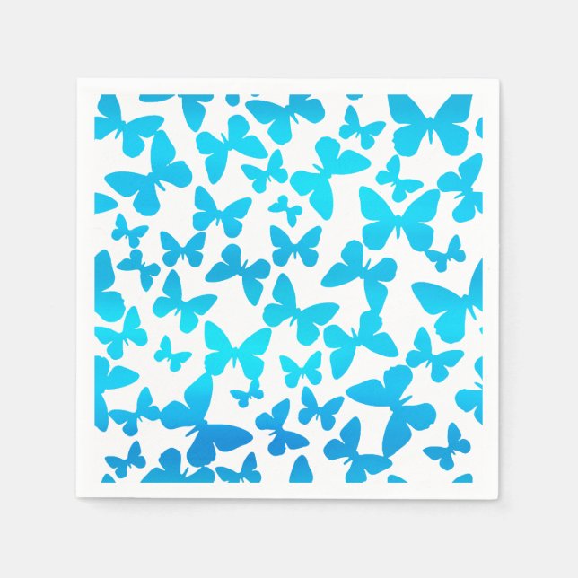 Butterfly Toss (Blue) Napkins (Front)
