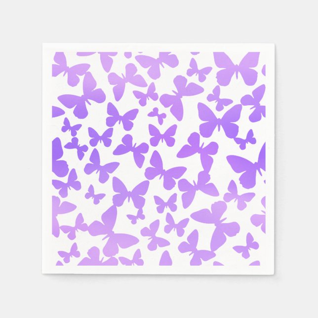 Butterfly Toss (Lavender) Napkins (Front)