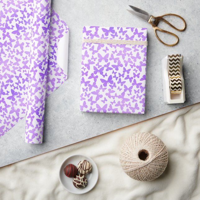 Butterfly Toss (Lavender) Wrapping Paper (Crafts)