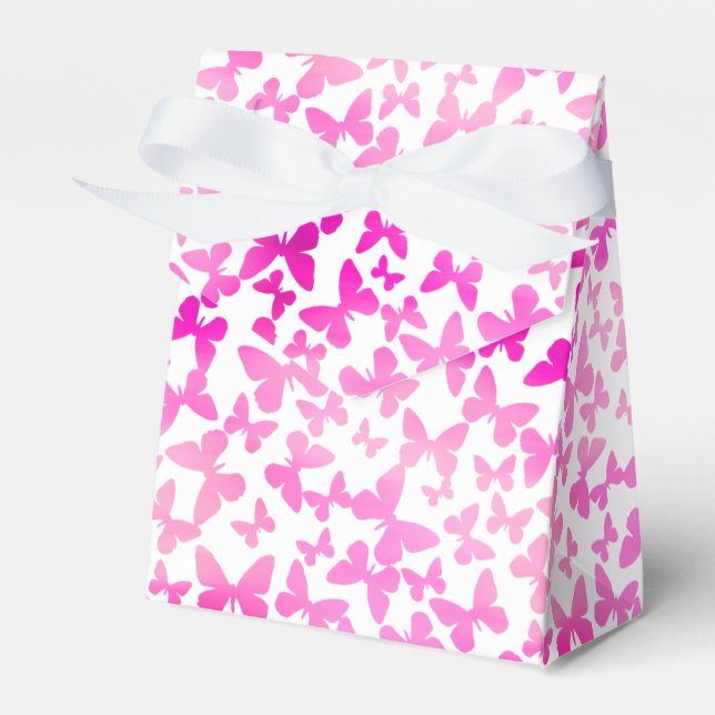 Butterfly Toss (Pink) Favor Boxes (Front Side)