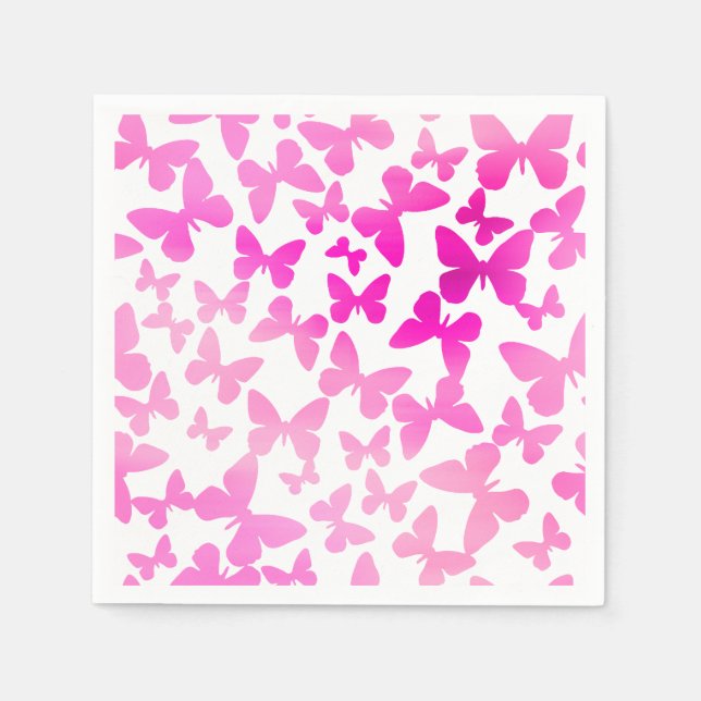 Butterfly Toss (Pink) Napkins (Front)
