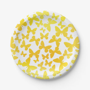 Butterfly Toss (Yellow) Paper Plates