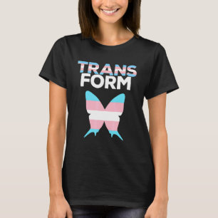 Butterfly Transgender Flag Transform Pink Blue Whi T-Shirt