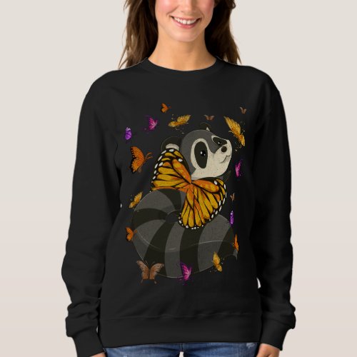 Butterfly Trash Panda Magical Forest Animal Cute R Sweatshirt