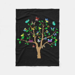 Butterfly Tree Beautiful Nature Design Sticker  Fleece Blanket