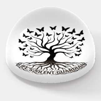 Butterfly Tree Glass Paperweight, Desk Accessory Paperweight