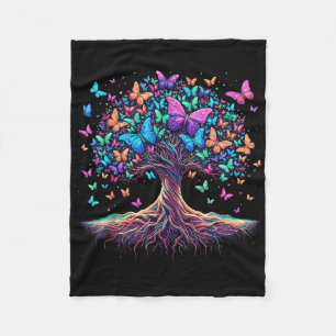 Butterfly Tree Nature Fleece Blanket